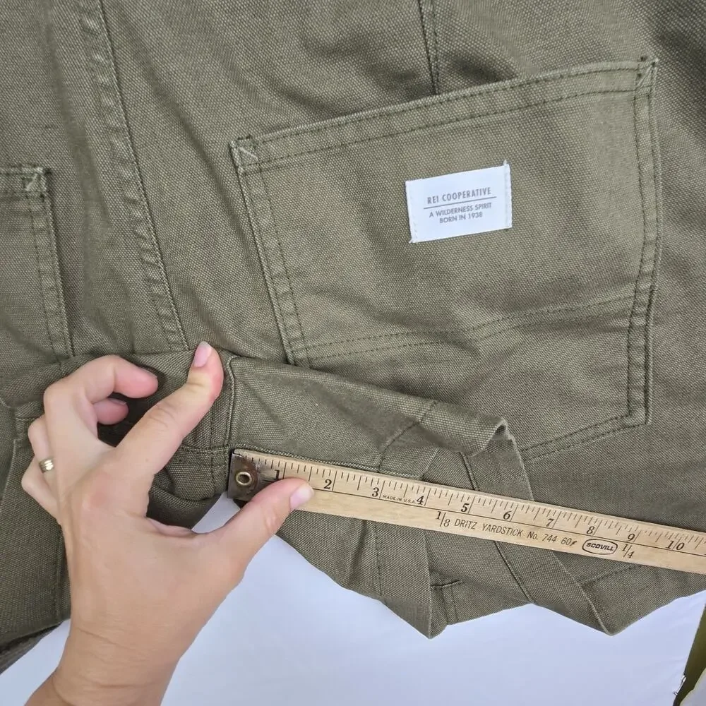 REI Co-op Womens Cargo Shorts Utility Pockets Trailsmith Olive‎ Green Size 14